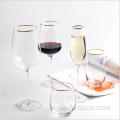 Custom Gold Rim Glass Wine Brille für Hochzeit